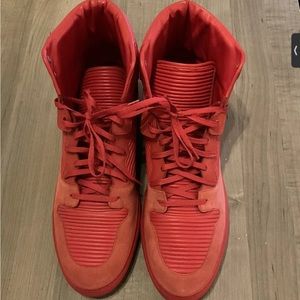 Balenciaga Pleated Leather & Suede/ Red Sneakers sz 45